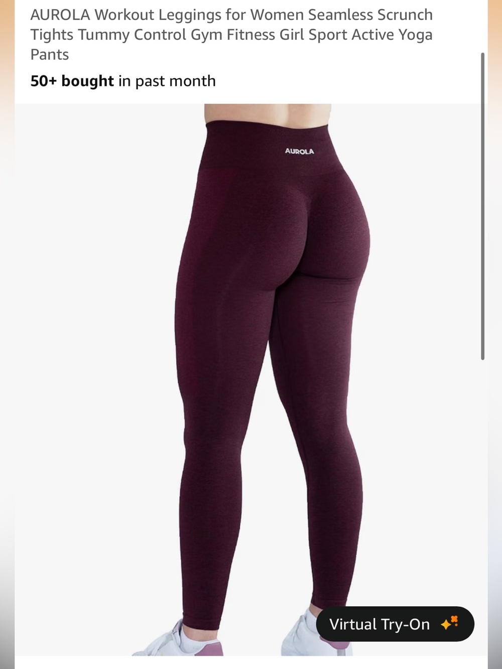 AUROLA Women's High-Waist Sculpting Leggings - Burgundy